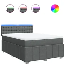 vidaXL Boxspringbett 140 x 200 cm Dunkelgrau