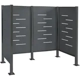 Mendler Mülltonnen-Zaun HWC-J55, Mülltonnenverkleidung Mülltonnenaufbewahrung, 150x165x85cm Metall ~ anthrazit