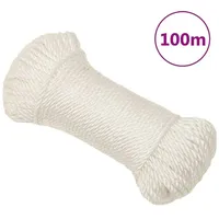 VidaXL Arbeitsseil Weiß 3 mm 100 m Polypropylen