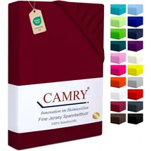 Camry Spannbettlaken für Babybett & Kinderbett, 60x120-70x140 cm, Jersey Spannbetttuch Baumwolle, Bordeaux