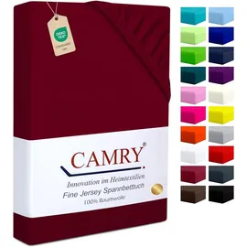Camry Spannbettlaken für Babybett & Kinderbett, 60x120-70x140 cm, Jersey Spannbetttuch Baumwolle, Bordeaux