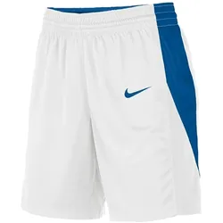 NIKE Damen leichte Sport-Shorts Basketball-Shorts Trainings-Hose Fitness NT0212-102 Weiß/Blau - XXL