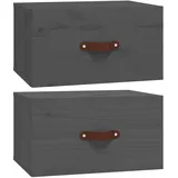 vidaXL Hängenachtschrank 2 Stk. 40 x 29,5 x 22 cm Grau