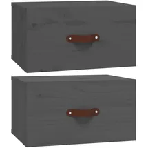 vidaXL Hängenachtschrank 2 Stk. 40 x 29,5 x 22 cm Grau