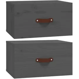 vidaXL Hängenachtschrank 2 Stk. 40 x 29,5 x 22 cm Grau