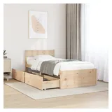 vidaXL Massivholzbett 90 x 200 cm Braun