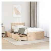 vidaXL Massivholzbett 90 x 200 cm Braun