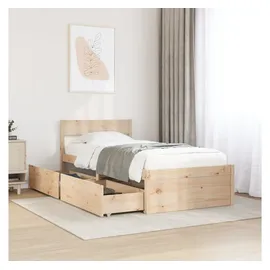 vidaXL Massivholzbett 90 x 200 cm Braun