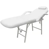 vidaXL Kosmetikstuhl Tragbar Kunstleder 185×78×76 cm Weiß