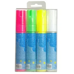 DECOR SERVICE Kreidemarker 4 Farben gemischt, Schreibbreite 3-15mm, 4 Stk.