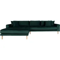 House Collection Samt Ecksofa Milo Lounge Sofa Links Dunkelgrün