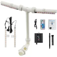 Solar-Poolbrunnen, Wasserfall Pool Brunnen mit RGB-Farbwechsel-Lichtern Pool Fontäne Pool Wasserfall Dual Springbrunnen für Außen Schwimmbad-Wasserfallsprüher für ober und einerdische Pools