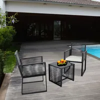 VCM 3-tlg Gartenmöbel Set Sitzgruppe Essgruppe 1xTisch, 2x Stühle