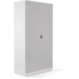 Schrank & Stuhl XL Werkzeugschrank – Werkstattschrank mit 4 höhenverstellbaren Fachböden, Stahlschrank für Werkzeuge, 195 x 92 x 50 cm (H x B x T), Weiß/Grau