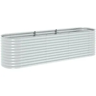 vidaXL Garten-Hochbeet verzinkter Stahl 320 x 80 x 81 cm Silber