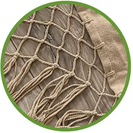 OEM Gartenhängematte Im Brasilianischen Boho-Stil 190x150 cm, Beige, 120 kg Belastbarkeit, Mit Fransen, Aufbewahrungstasche 2 Seilen, Baumwolle-Polyester, Outdoor Indoor