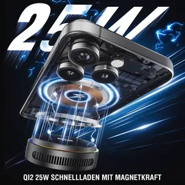 4smarts Qi2 25W / MagSafe Ladegerät mit Kühlung, RGB 360° Halterung, spacegrau