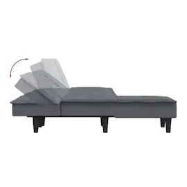 vidaXL Schlafsofa in L-Form Dunkelgrau 255x140x70 cm Samt