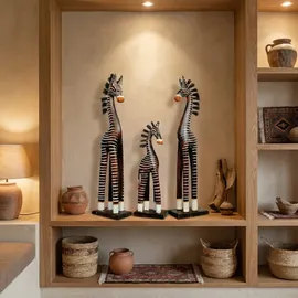 Woru Holz-Zebra Deko-Zebra im 3er Set