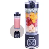 POYOCOM Mini-Standmixer und Smoothie-Maker, 750 ml abnehmbarer Behälter, 700W tragbarer Mixer, für Smoothies, Ice Crush, auslaufsicherer Deckel und Trinkschnabel, wiederaufladbar über USB-C, Schwarz