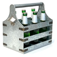 Bierträger Metall mit Öffner 96403 Flaschenträger 6 Flaschen Flaschenöffner
