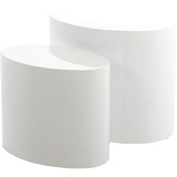 AC Design Furniture Livetastic oval weiß 2er Couchtischset
