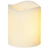 MARELIDA LED Stumpenkerze/Grabkerze - simuliert brennende Flamme - H: 7cm - inkl. Ba...