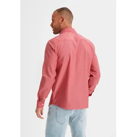 H.I.S. Langarmhemd H.I.S, Herren, Gr. S (37/38), N-Gr, rot, Web, Obermaterial: 100% Baumwolle, unifarben, regular fit, Rundhals, Manschette, Hemden, mit Kentkragen, Oxford-Qualität aus reiner Baumwolle