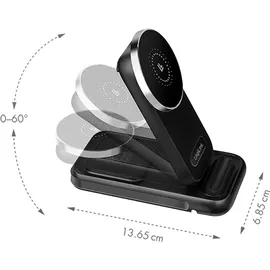 Logilink 4-in-1 Ladestation Apple MagSafe kompatibel, - Schwarz