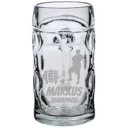 Bierkrug ISAR 0,5 l mit Eichung - Spieler mit Bierfass