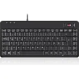 Perixx PERIBOARD-505H PLUS, Wired keyboard with trackball and 2 USB Hubs - 14mm Trackball - QWERTY Layout US