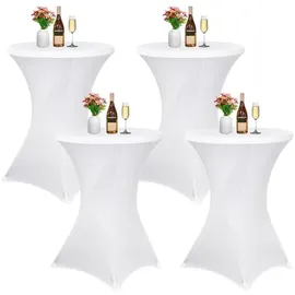 luxuskollektion Stehtischhusse Stretch Weiß 70 x 110 cm 4er Set