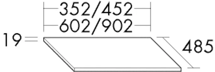 Burgbad Ablageplatte Sys30 PG2 Echo 19x602x485 Marone Dekor Trüffel, APDI060F1717 APDI060F1717