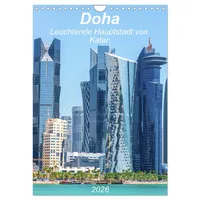 Calvendo Doha Leuchtende Hauptstadt von Katar (Wandkalender 2026 DIN