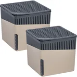 Wenko Raumentfeuchter Mod. Cube, Beige, 1000 g, 2er Set Dekoration