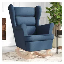 vidaXL Schaukelsessel 74 x 90 x 102 cm Blau mit Rollen