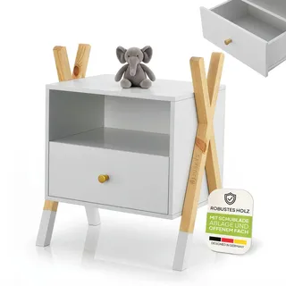 Juskys Nachtschrank Jamie 0 x 0 x 0 cm Weiß