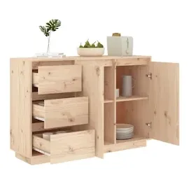 vidaXL Sideboard 111x34x75 cm Massivholz Kiefer