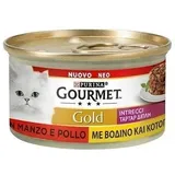 Gourmet Gold Flechte di Gusto Nassfutter für Katzen mit Huhn und Rind, 85 g