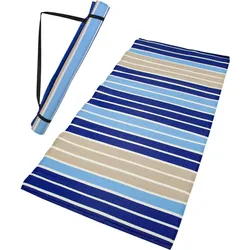 Portable Sandfreie Matte Blau+Beige 90x180 cm. BLAU 0