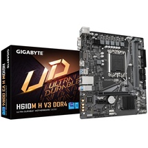 Gigabyte H610M H V3 DDR4 Motherboard - Unterstützt Intel Core 14th CPUs, 4+1+1 Hybrid Phasen Digital VRM, bis zu 3200MHz DDR4, 1xPCIe 3.0 M.2, GbE LAN, USB 3.2 Gen 1