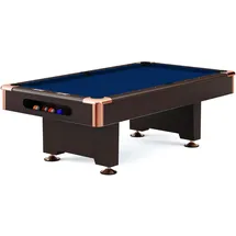 Automaten Hoffmann Billardtisch Club Pro III Dekor Nussbaum, EuroSpeed, Blau, 8 ft (Spielfeld 224x112 cm)