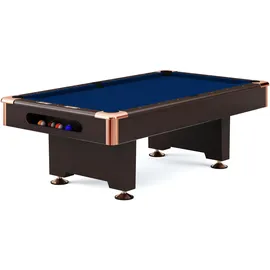 Automaten Hoffmann Billardtisch Club Pro III Dekor Nussbaum, EuroSpeed, Blau, 8 ft (Spielfeld 224x112 cm)
