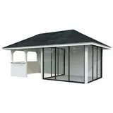 Palmako Pavillon Bianca 16,6 m2 Set 208 Slide - 28 mm Lackierung in weiß