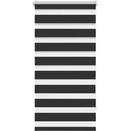 vidaXL Doppelrollo Seitenzug 80 x 150 cm schwarz