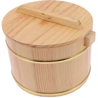 ULTECHNOVO Holzeimer Reisdampfeimer Mit Edelstahl Inneneinsatz Und Deckel Griff Küchenbehälter Für Restaurant Und Haushalt 20cm Natürliche Farbe