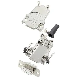 Encitech DTZF09-HDS15-W-K 6355-8063-11 D-SUB Buchsenleisten-Set 180° Polzahl: 15 Lötkelch 1St.