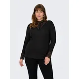 ONLY CARMAKOMA Damen Cartilde Glitter L/S Highneck Top Noos, Black, Large - L