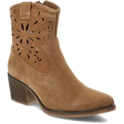 Braune Stiefeletten S.Barski Damen Lederschuhe, 36