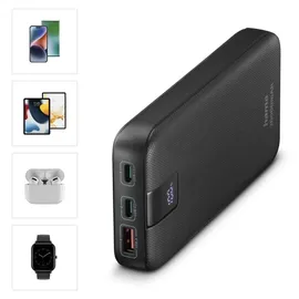 Hama Power Pack PD 20 mit 2 Ausgängen USB-C/USB-A 20.000mAh Anthrazit